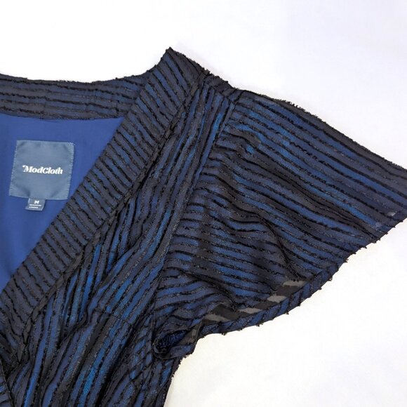 ModCloth | Your Time To Shine Maxi Dress in Blue & Black | Size Medium - Picture 10 of 14